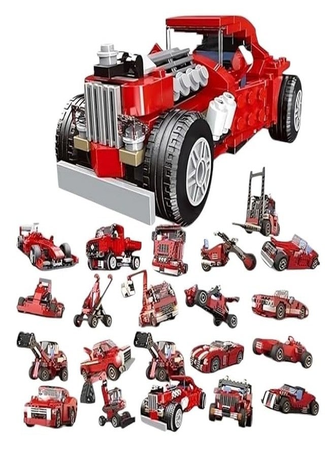 Sky Tech® 20-in-1 Magic Building Blocks Set 268+ Pieces Creative Construction Toy for Kids |Includes Instruction Manual Ideal for Boys & Girls Ages 6+ DIY Brick Vintage Car, Truck, Bike Models - Image 1